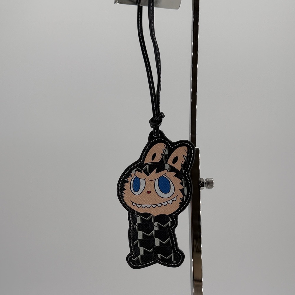 Moynat x Kasing Lung The Monster Labubu  Black and Blue Character Bag Charm